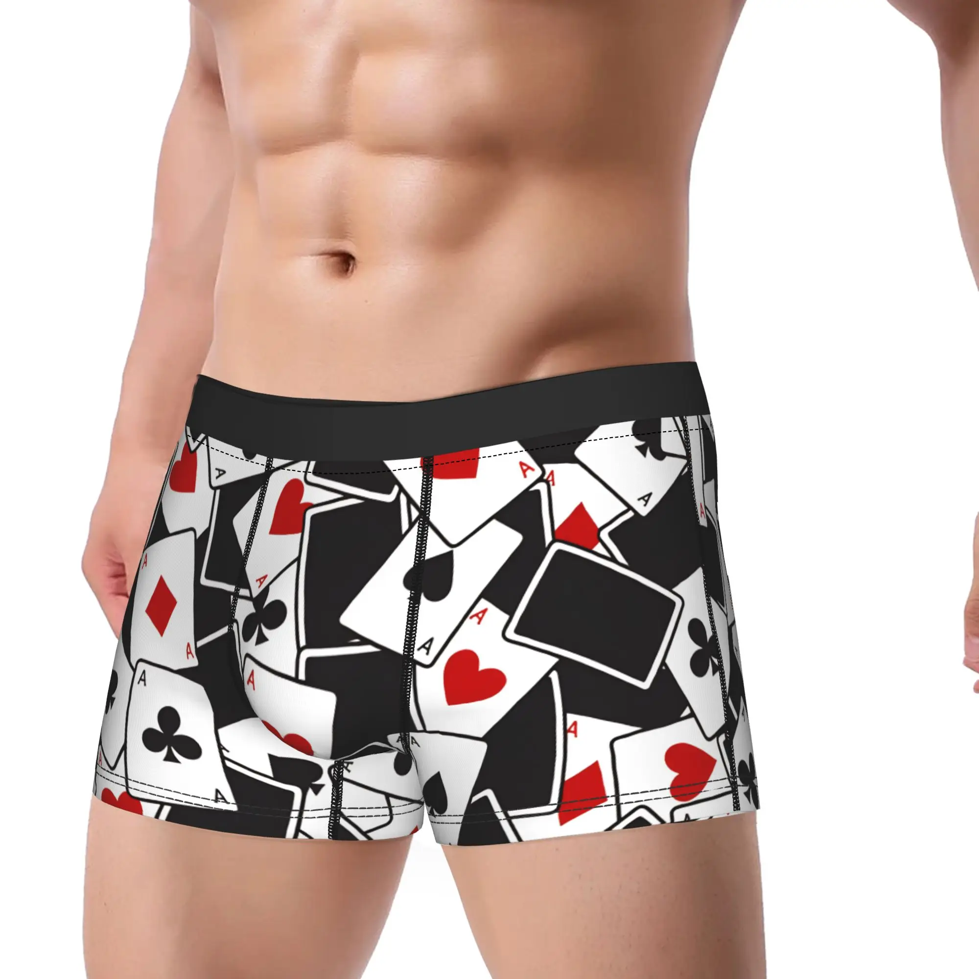 

Playing Card Pattern Print Underwear Man Shorts Briefs Breathable Boxer Shorts High Quality Design Plus Size Underpants