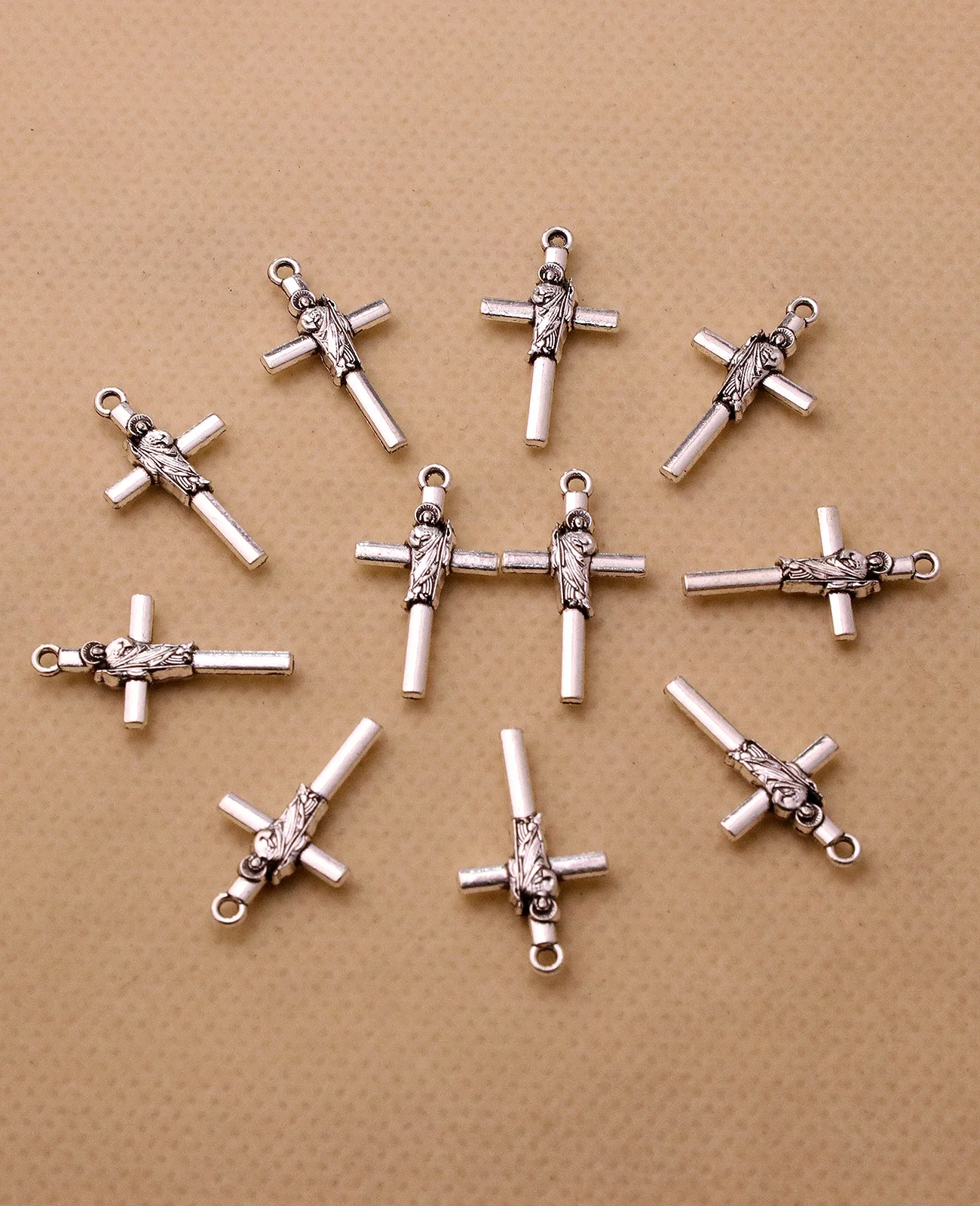 20Pcs/50Pcs Patron St.Jude Medal Pendants Christian Crucifix Saint Jude Cross Charms for Jewelry DIY Making Accessories