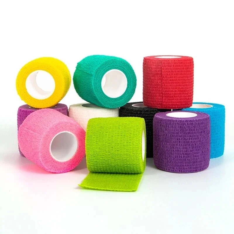 Colorful Athletic Wrap Tape Self Adhesive Elastic Bandage Elastoplast Sports Protector Knee Finger Palm Shoulder Gauze Medical