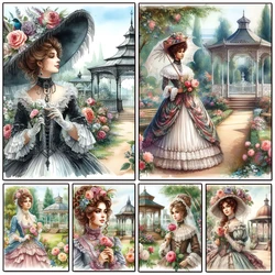 Diamond Embroidery Girl 5D DIY Diamond Painting Garden Portrait Cross Stitch Flower New Year Christmas Gift Home Décor