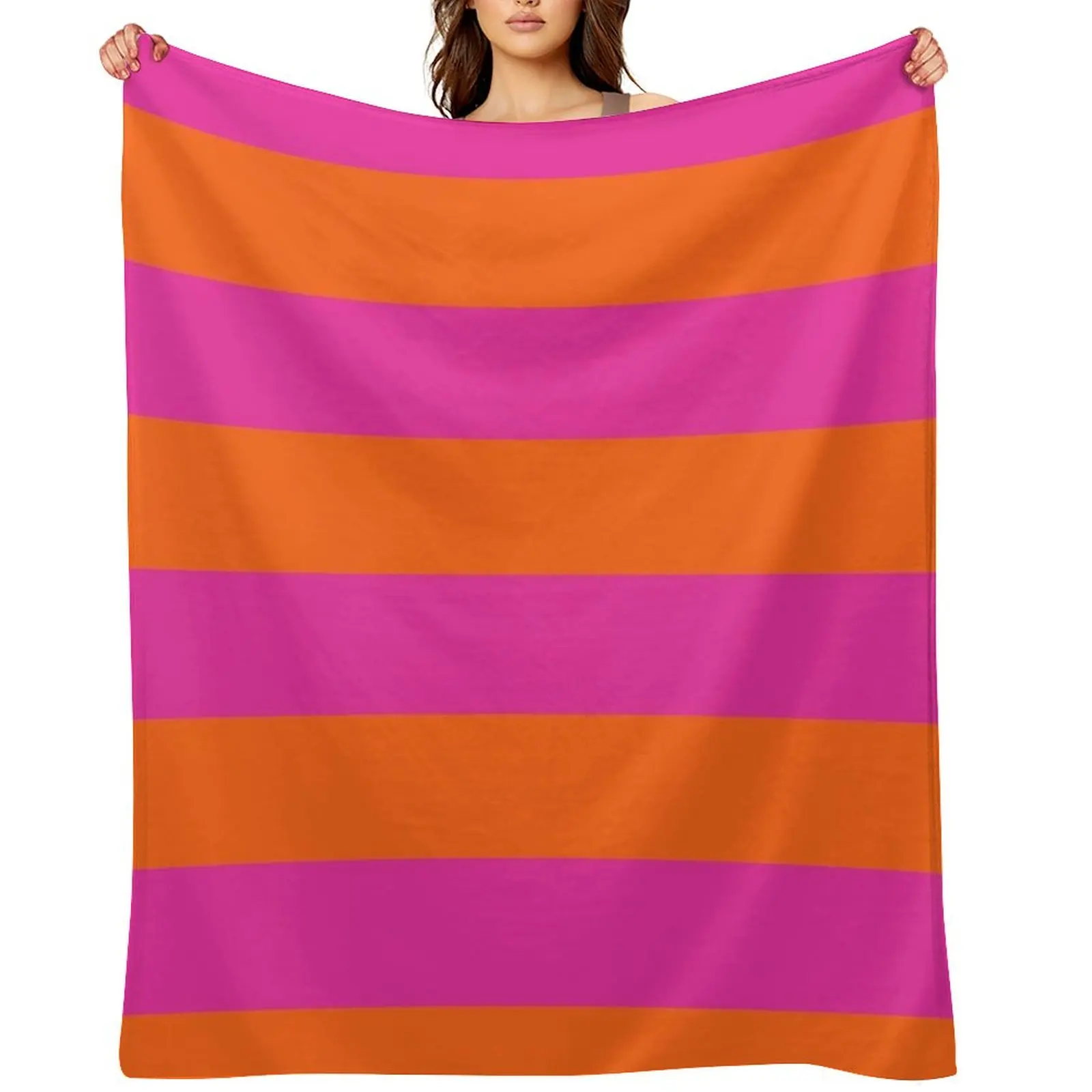 

Mix and Match: Bold Modern Hot Pink and Orange Striped Pattern Throw Blanket christmas decoration Plaid Comforter Blankets