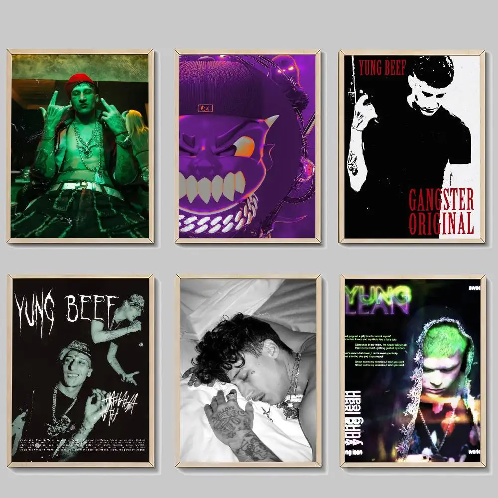 Singer Y-Yung Beef Selbstklebendes Kunstposter, HD-Qualität, Wandkunst, Retro-Poster für Zuhause, Heimdekoration