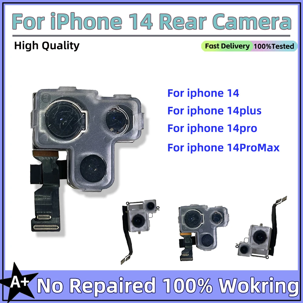 

Good Wokring Back Rear Camera Main Lens Flex Cable Camera module For iPhone 14/14 Pro/14 Pro Max Rear Camera Repair Parts Tested