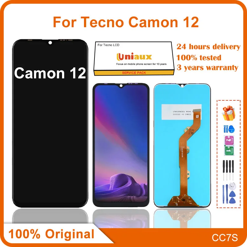 

6.52" Original For Tecno Camon 12 CC7 LCD Display Touch Screen Digitizer Assembly Brand New Camon12 LCD Repair Replacement Part