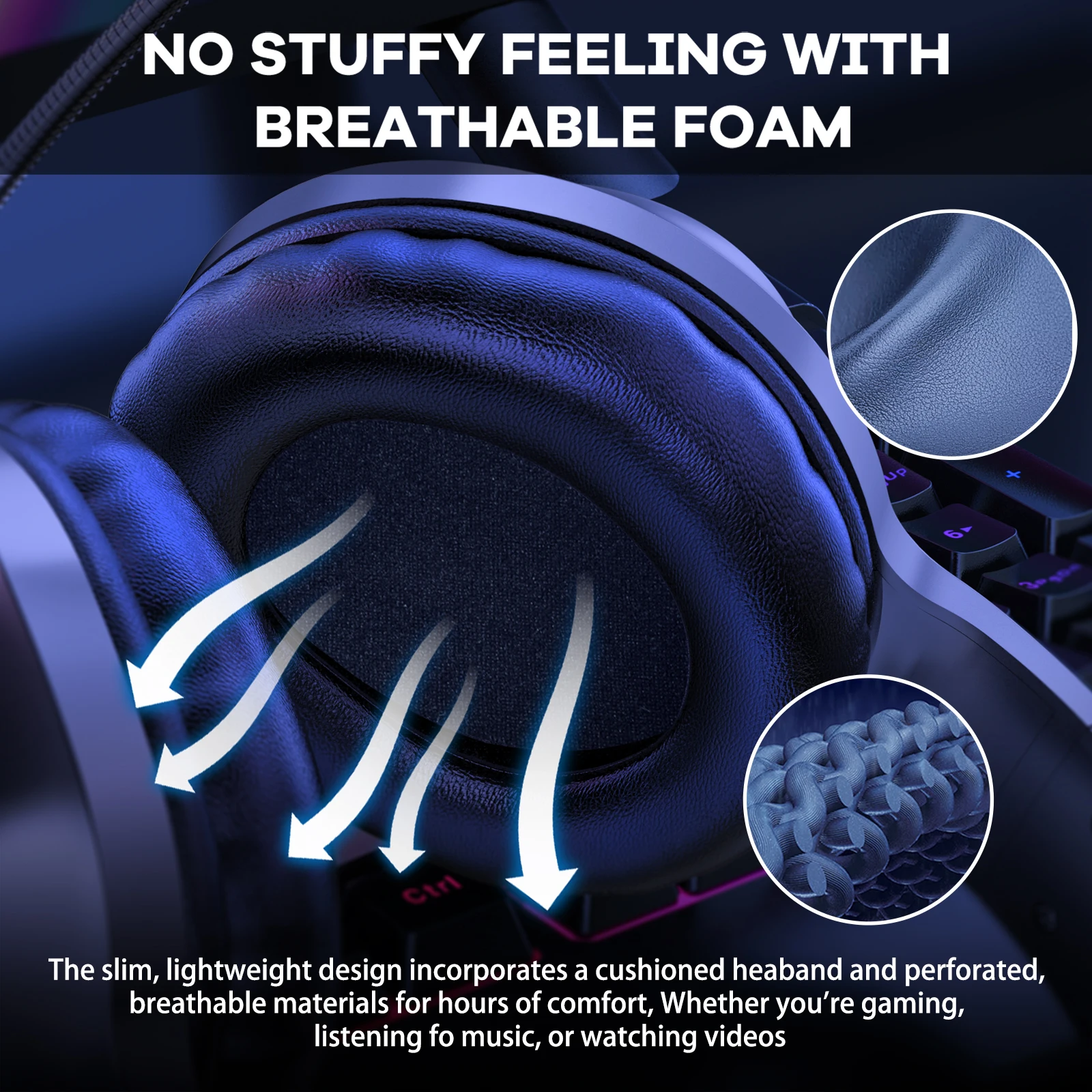 ONIKUMA X7 PRO Gaming Headset with RGB Dynamic Lighting Wired Over-Ear Headphones with Noise-Canceling Mic Stereo Earphone