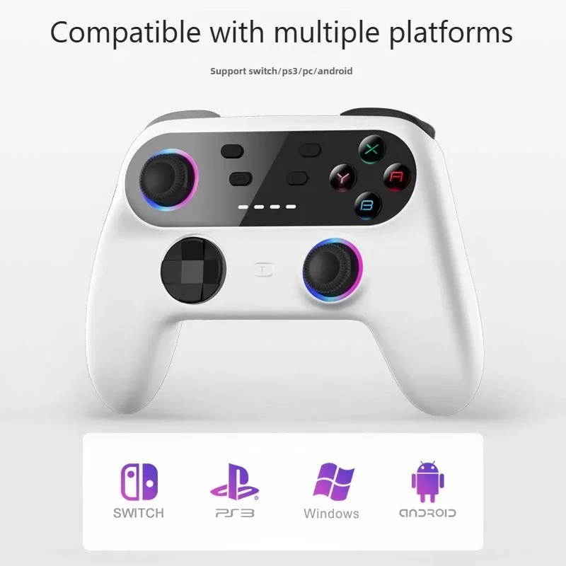 Беспроводной контроллер геймпада для коммутатора/Xinput/Dinput/PS3/Android с турбонаддувом, 6 Aisx, программирование, RGB-подсветка, двойная вибрация