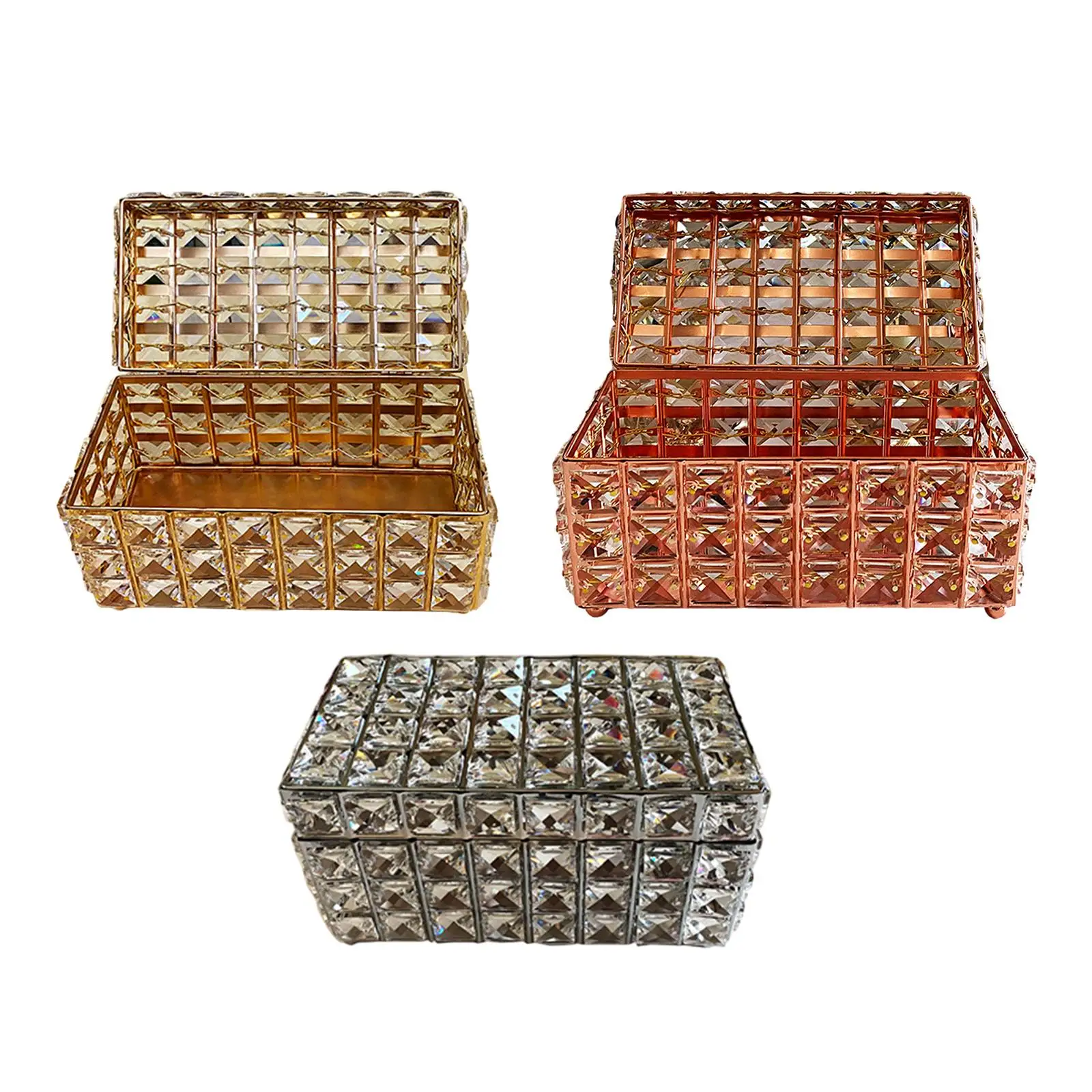 ジュエリーオーガナイザーボックス クリスタルコンテナ リビングルーム デスクトップ ドレッサー ギフト用