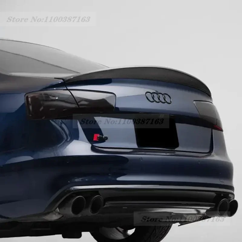 HK Style High Quality Real Carbon Fiber Material Spoiler For Audi A6 C7 Carbon Fiber Rear Spoiler Trunk Wing 2012 -2015