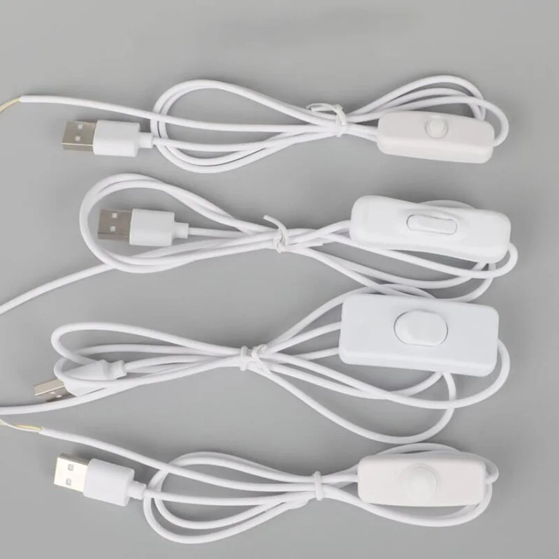 USB Extension Cable DC 5V USB Male on/off Switch Wire Jack 2Pin DIY Power Supply Charging Dimmer Cord for LED Strip Fan