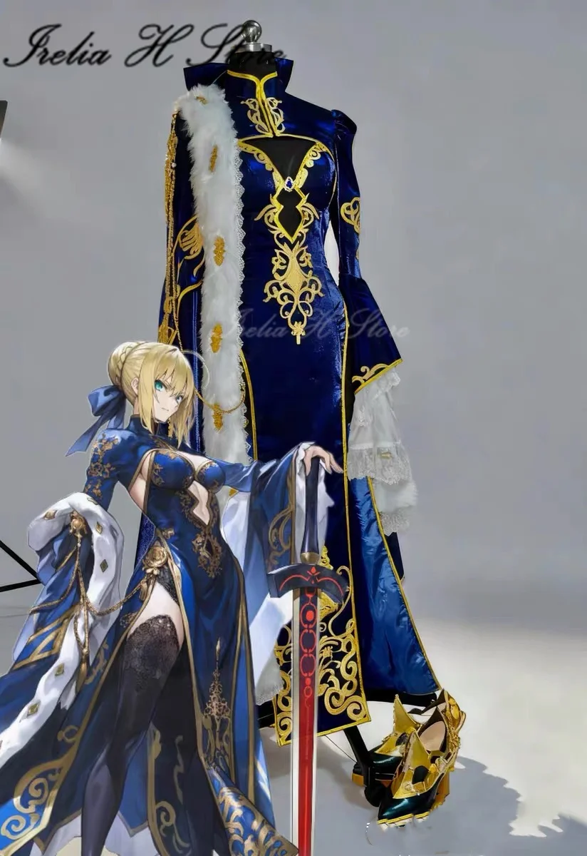 

Irelia H Store Altria Pendragon Fate/Grand Order Saber Altria Pendragon Cosplay Costume Halloween Women Costumes Cheongsam High