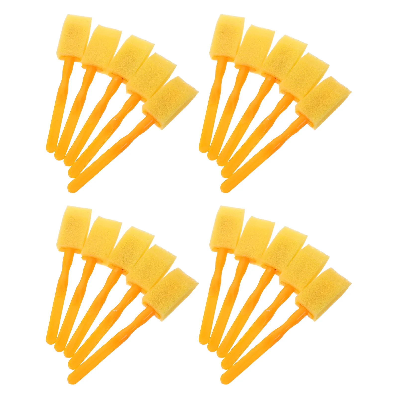 20Pcs Sponge Paint Brushes Soft Sponge Head Lightweight Plastic Handles for DIY Art Crafts Painting Supplies