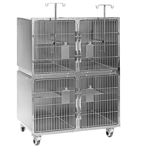 For Anti Pinch Safety Lock Design Dog Cage 304 Stainless Dog Cage Veterinary