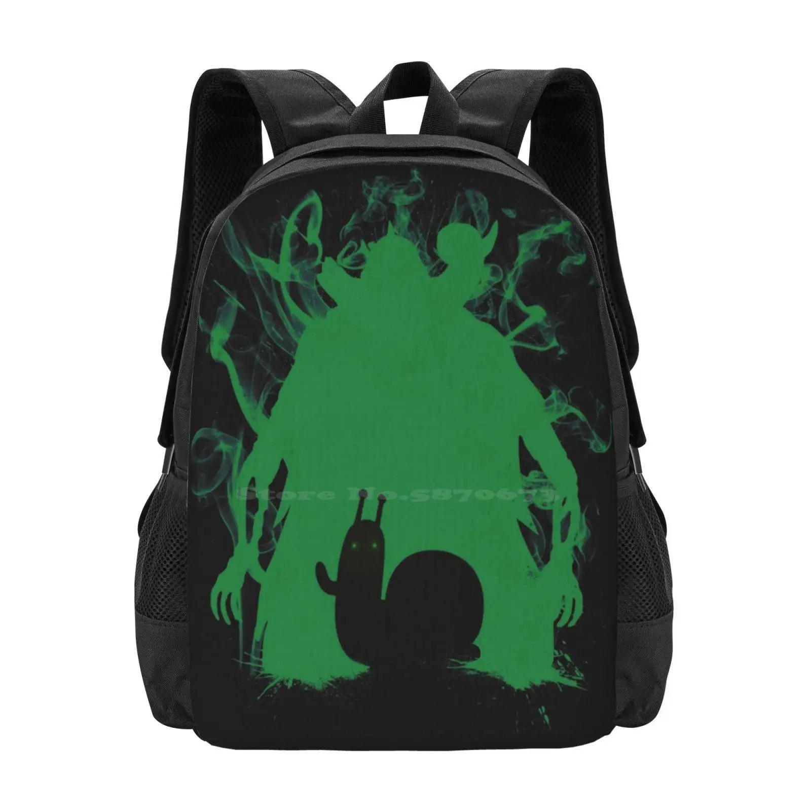 Lil' Evil Bag Backpack For Men Women Girls Teenage Green Villain Evil Snail Adventuretime Cartoon Adventure Time The Lich Finn