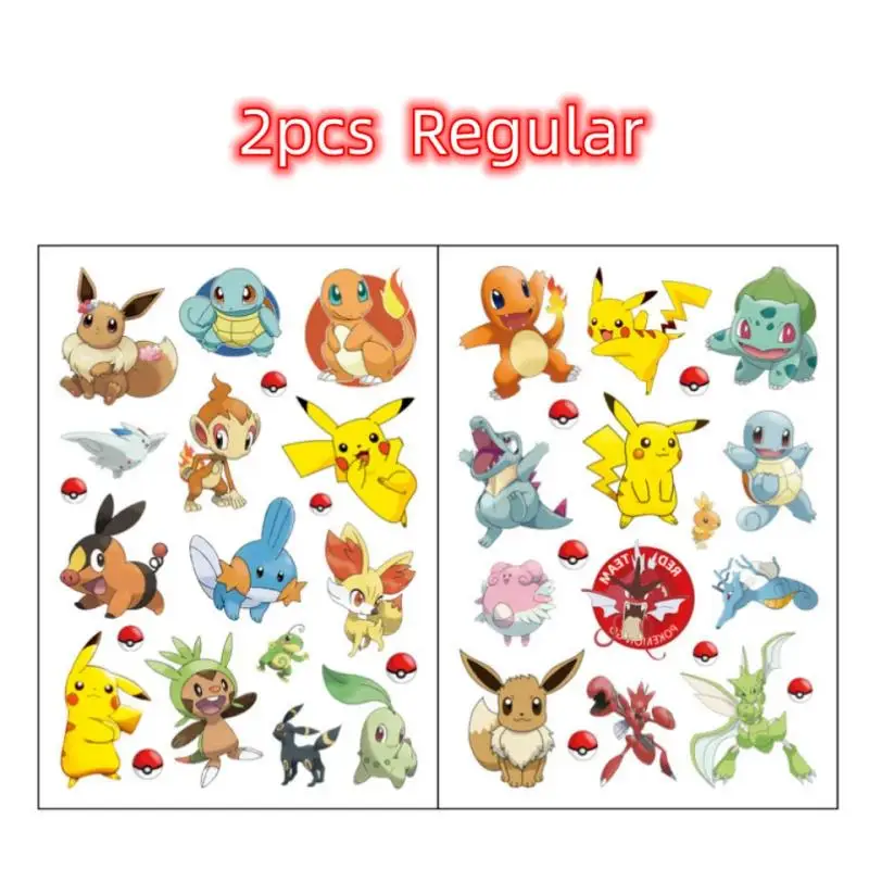 4 Pezzi/Set Tatuaggi Luminosi per Bambini Pikachu, Adesivi Tatuaggi Temporanei per Ragazzi e Ragazze, Forniture per Feste Fluorescenti, Regali per Bambini