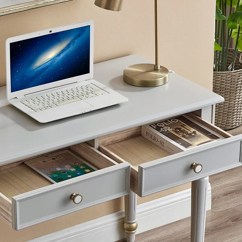 Light luxury solid wood desk computer desk household small writing desk