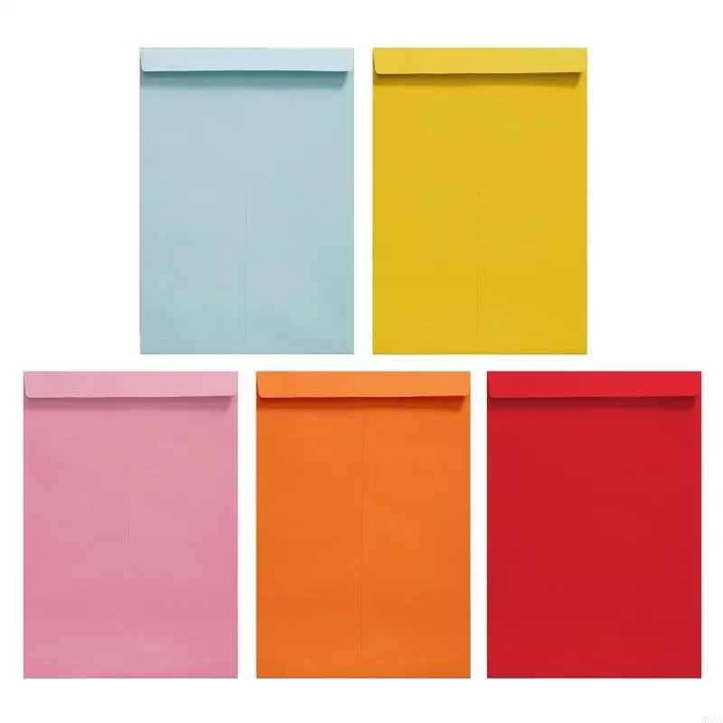 

50Pcs Envelopes 12.7x9Inch Colorful Mailing Envelope Document Organiser Bag with Adhesive Closure for Office