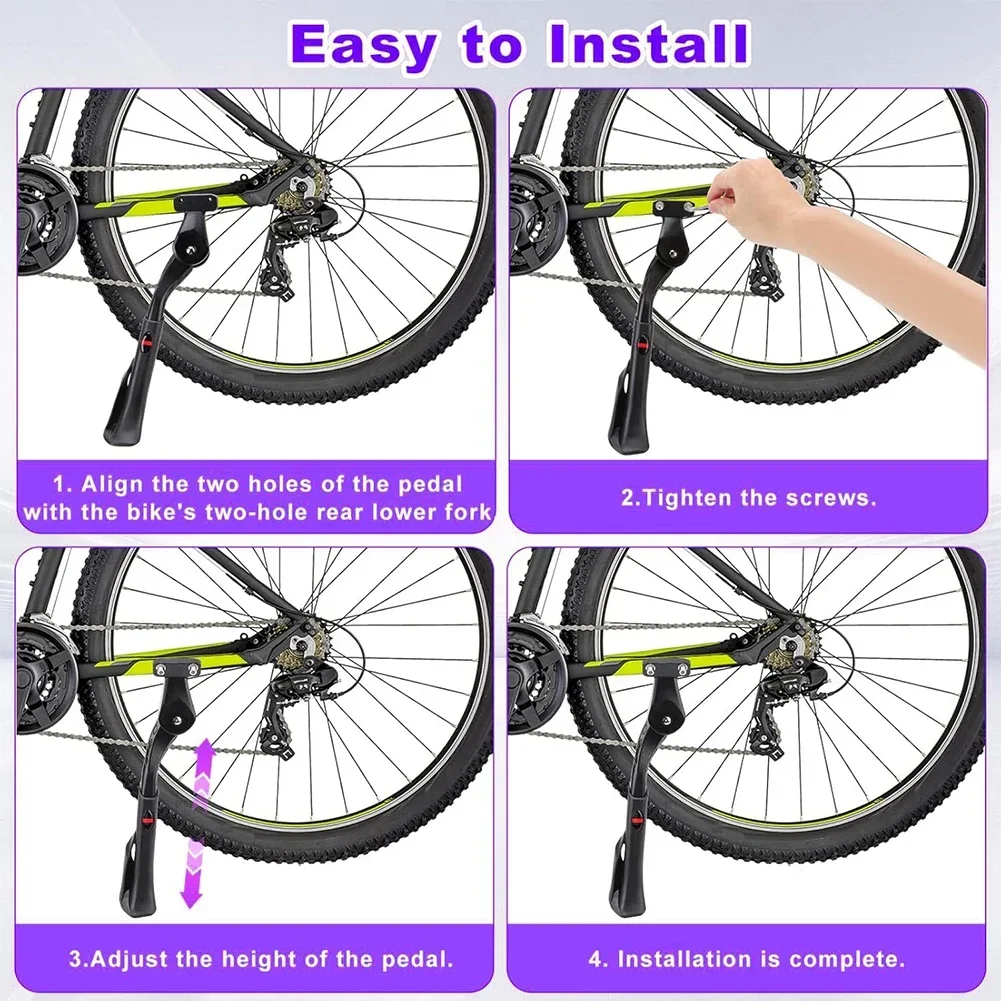 Bike Parking Aluminum Bike Kickstand Mountain Bike Support Aluminum Alloy Kickstand Features Robust Bike Support