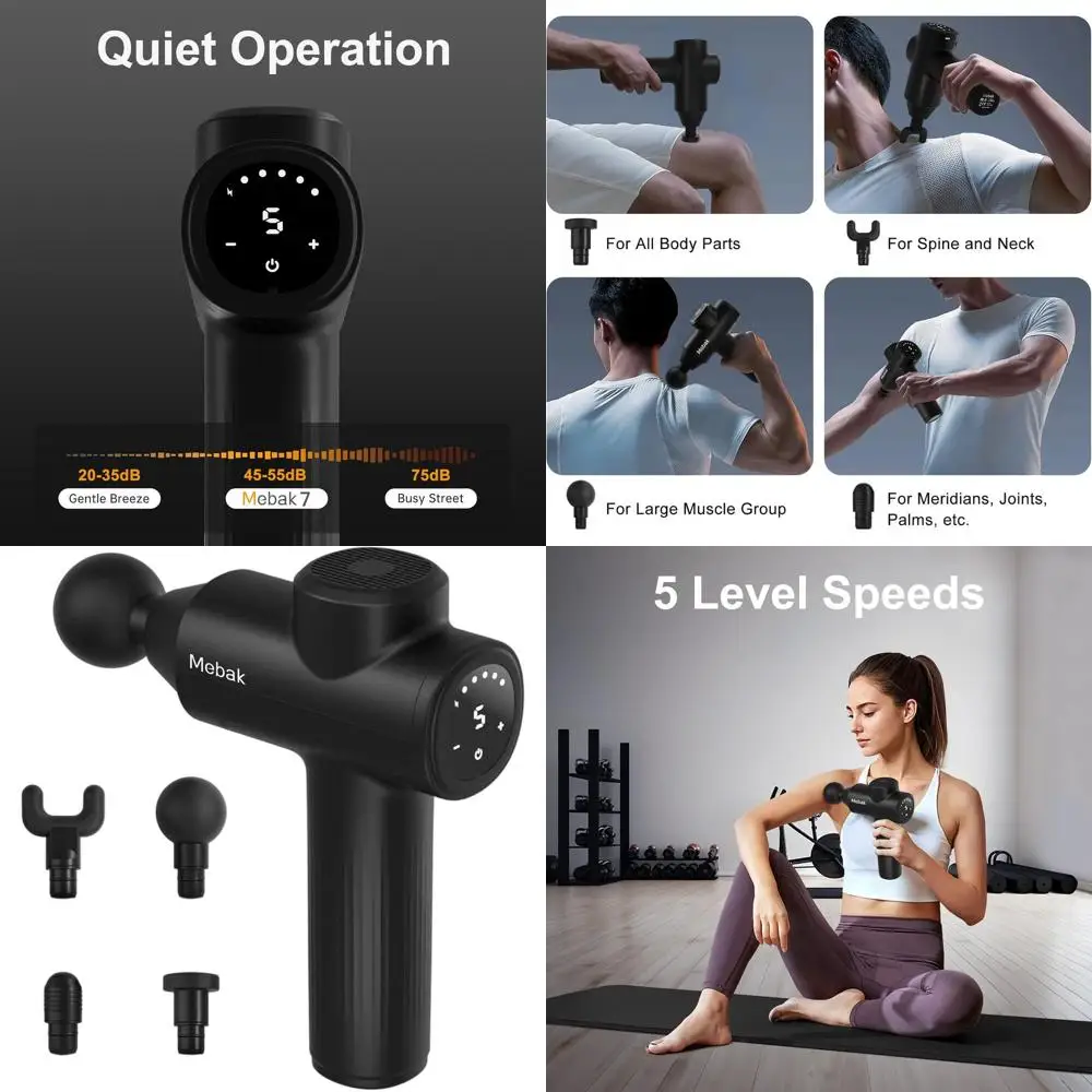 5-Speed Deep Tissue Massage Gun for Muscle Relief at Home, Office, and Gym