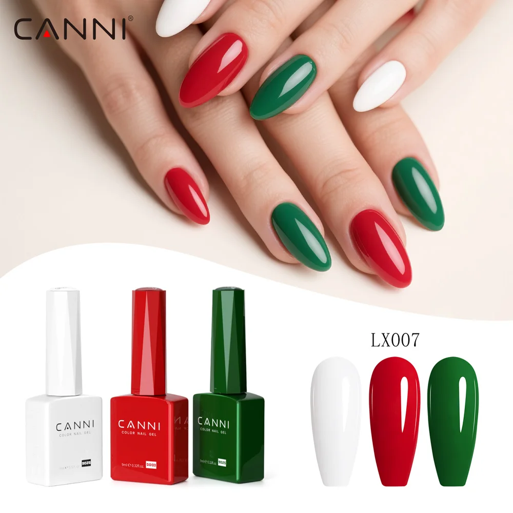 CANNI 3 Color Gel Nail Polish 9ml Colorful HEMA/TPO FREE Soak-off UV LED DIY Long Lasting High Pigmented Salon Manicure Gel Home