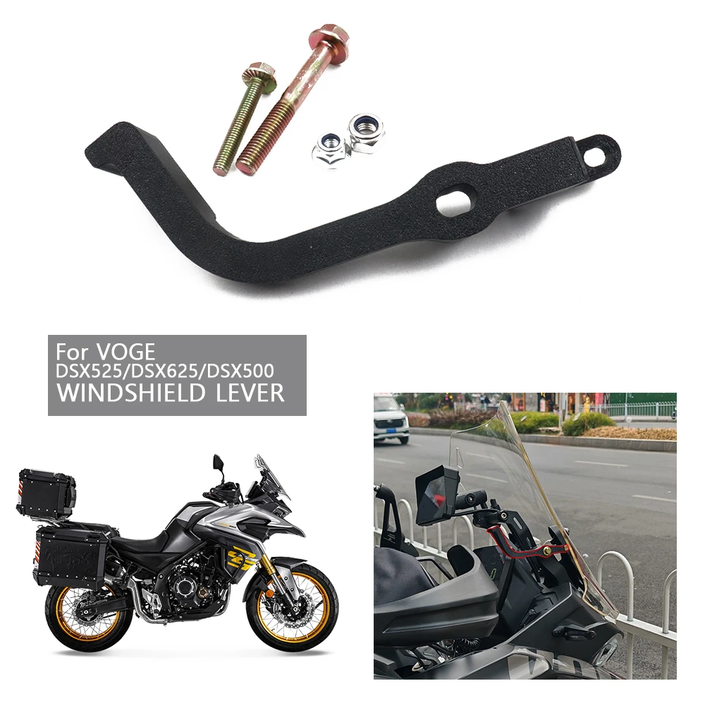 Para-brisas de corrida para motocicletas DSX525 e alavancas de elevação com dispositivo de elevação de um botão para VOGE DS525X DSX625 DS500