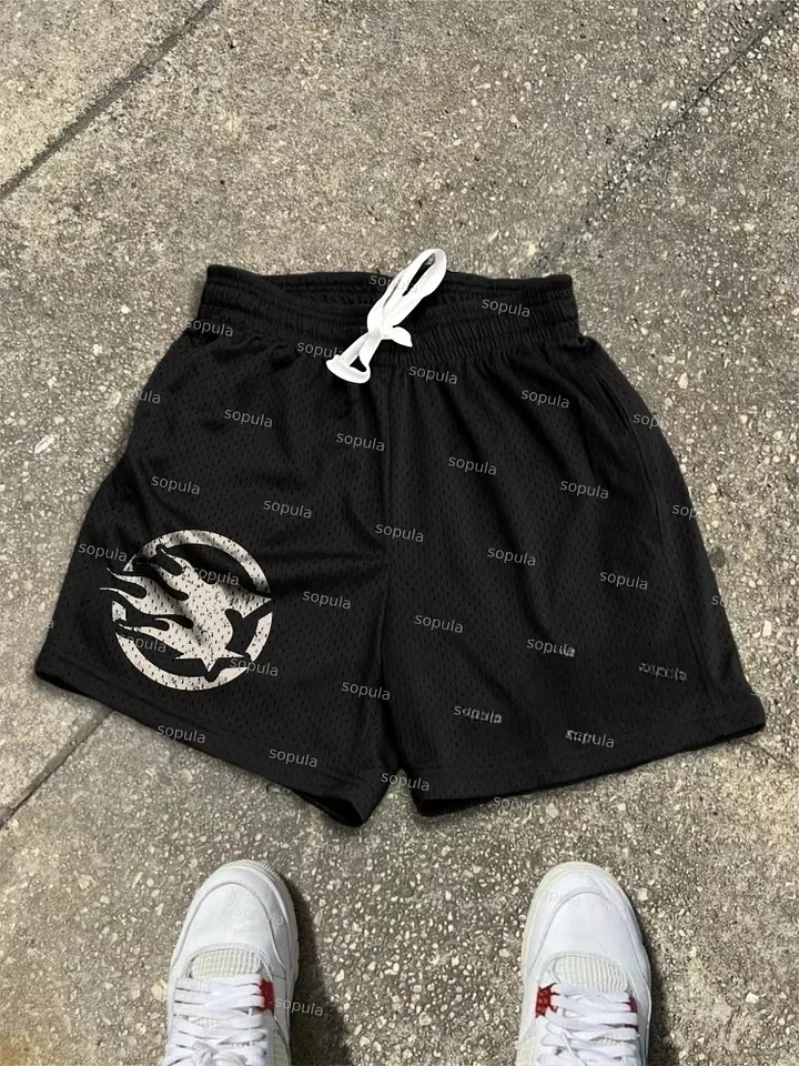 2026 Basic Vintage Alphabet Graphic Shorts Fashion Loose Basketball Sport Gym Breathable Shorts Fitness T