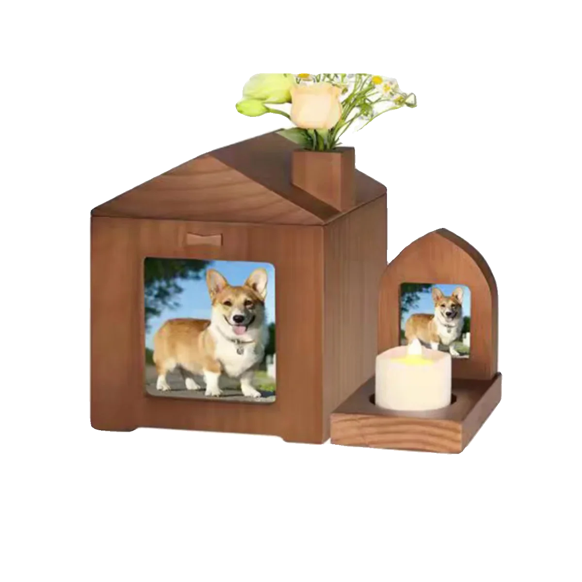 Pet solid wood funeral coffin pet bone box