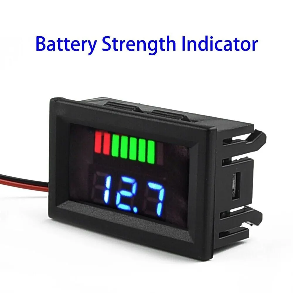 12V 24V 36V 48V 60V Car Battery Charge Level Indicator Lithium Battery Capacity Meter Tester Display LED Tester Voltmeter