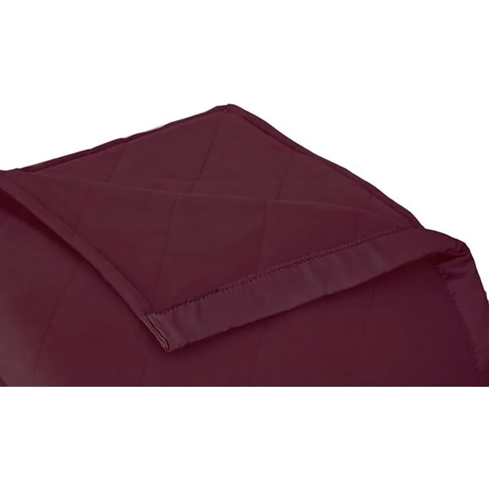 Micro Flannel Solid Electric Heated Blanket, Twin, Wine