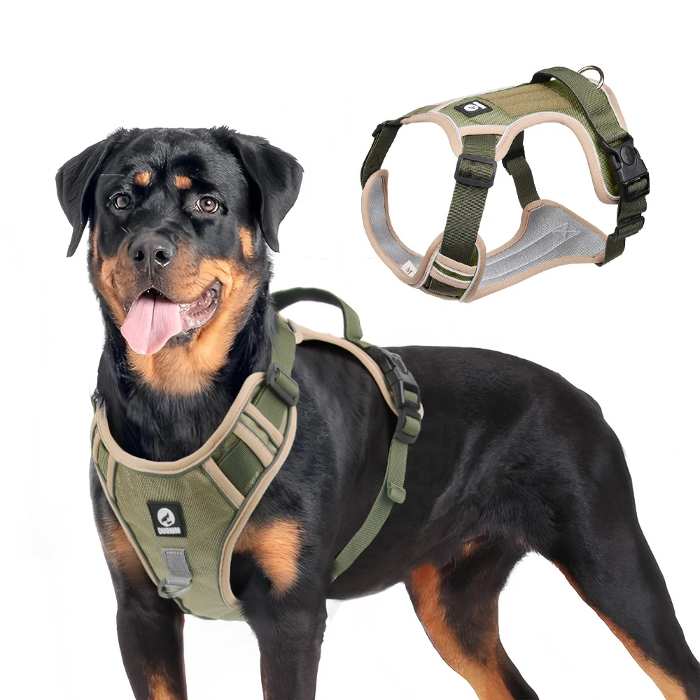 Arneses para perros, Collar para mascotas, Labrador, arnés ajustable reflectante del ejército, chaleco de tela Oxford, entrenamiento para caminar, perro mediano y grande