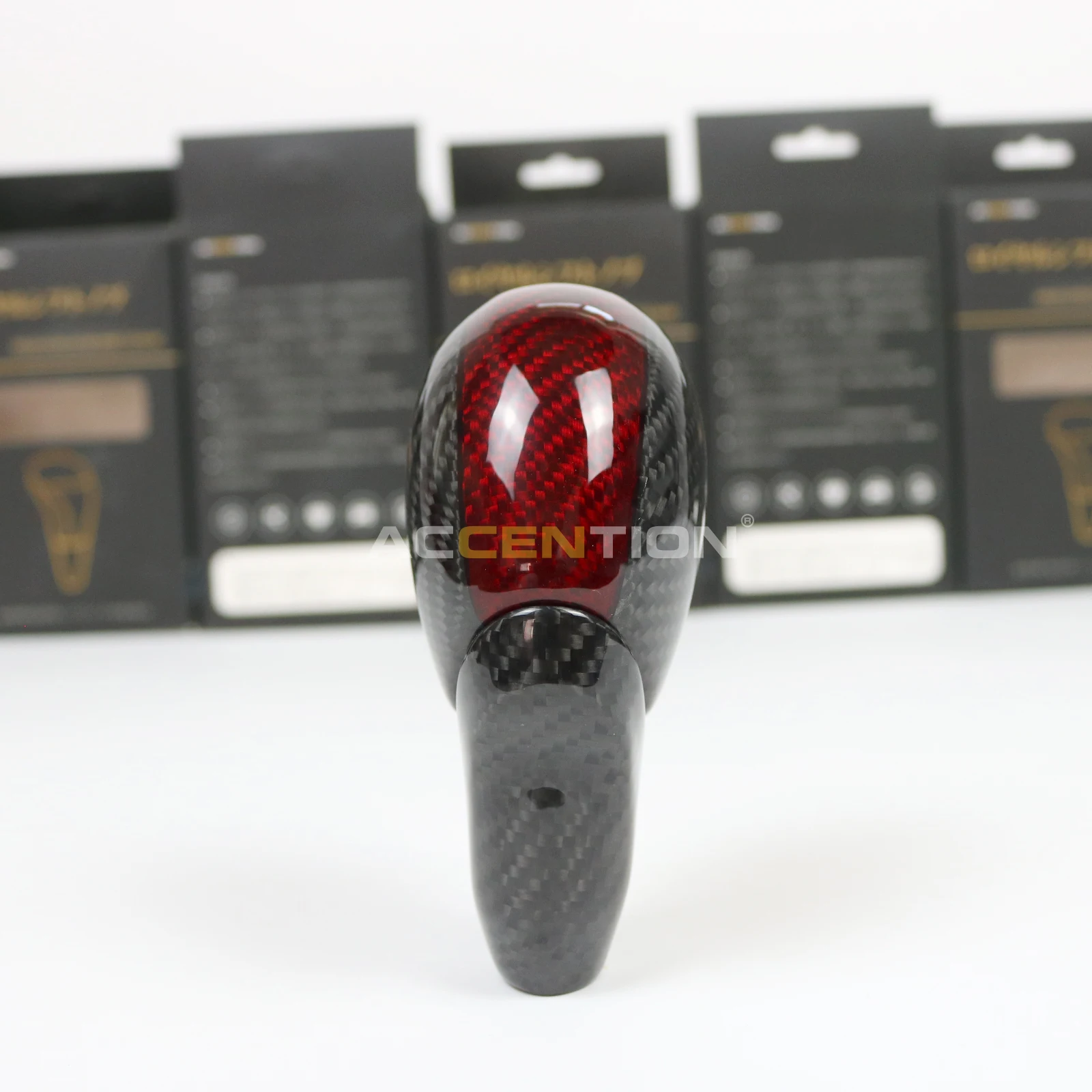 

Automatic Black Real Carbon Fiber Red Cover Gear Shift Knob For Nissan Fairlady Z Z34 370Z 2009-2023