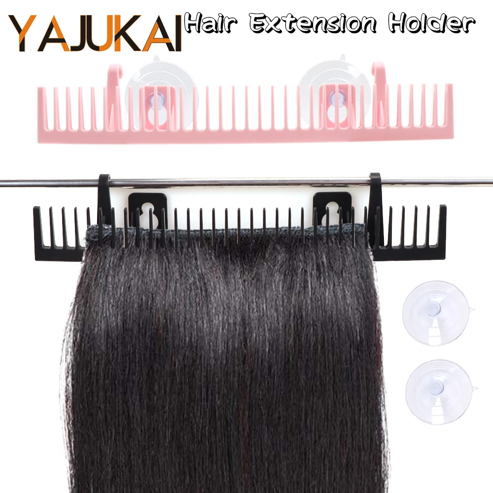 

1Pcs Hair Extension Holder And 2Pcs Suction Cups Hooks For All Hair Wig Stand Hair Extensions Rack Stand For Barbershop Home