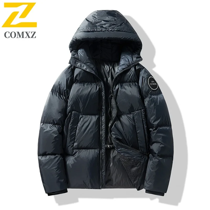 

Men's Winter Thickened Hooded Cotton Jacket American style Windproof Parka Color-blocked Casual Overcoat Thermal Padded Coat2025
