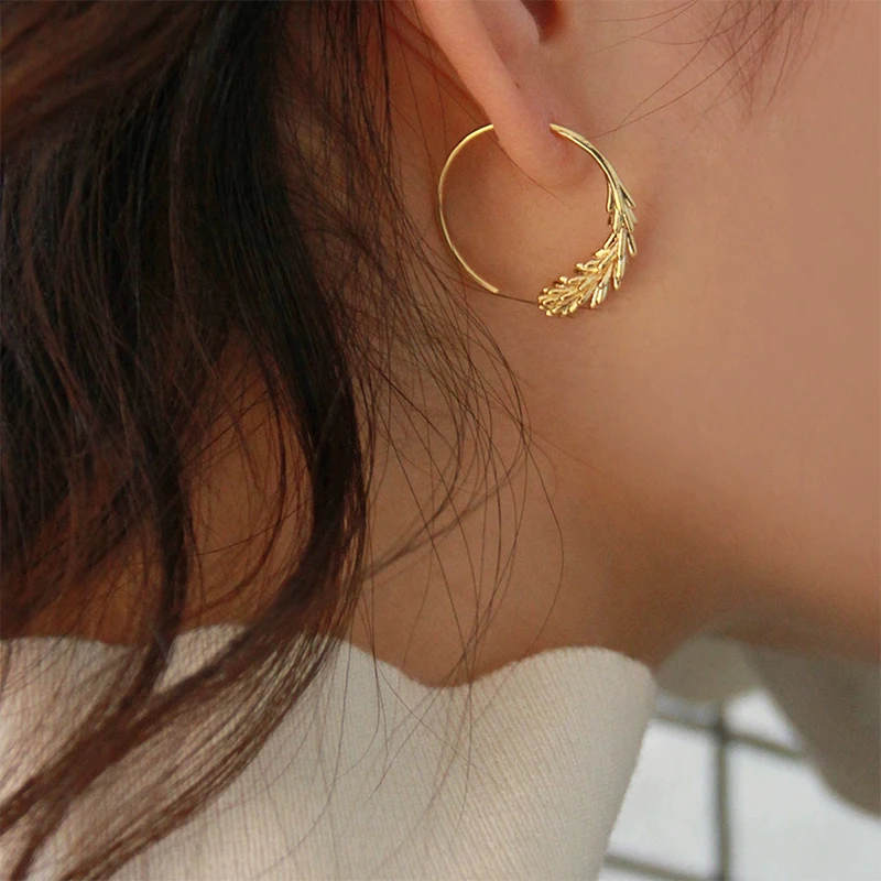 Metal Wheatear Earrings For Women Light Weight Fashion Jewelry Fancy New Styles Elegant Daily Accessories Wholesales Gifts C1710 image 2