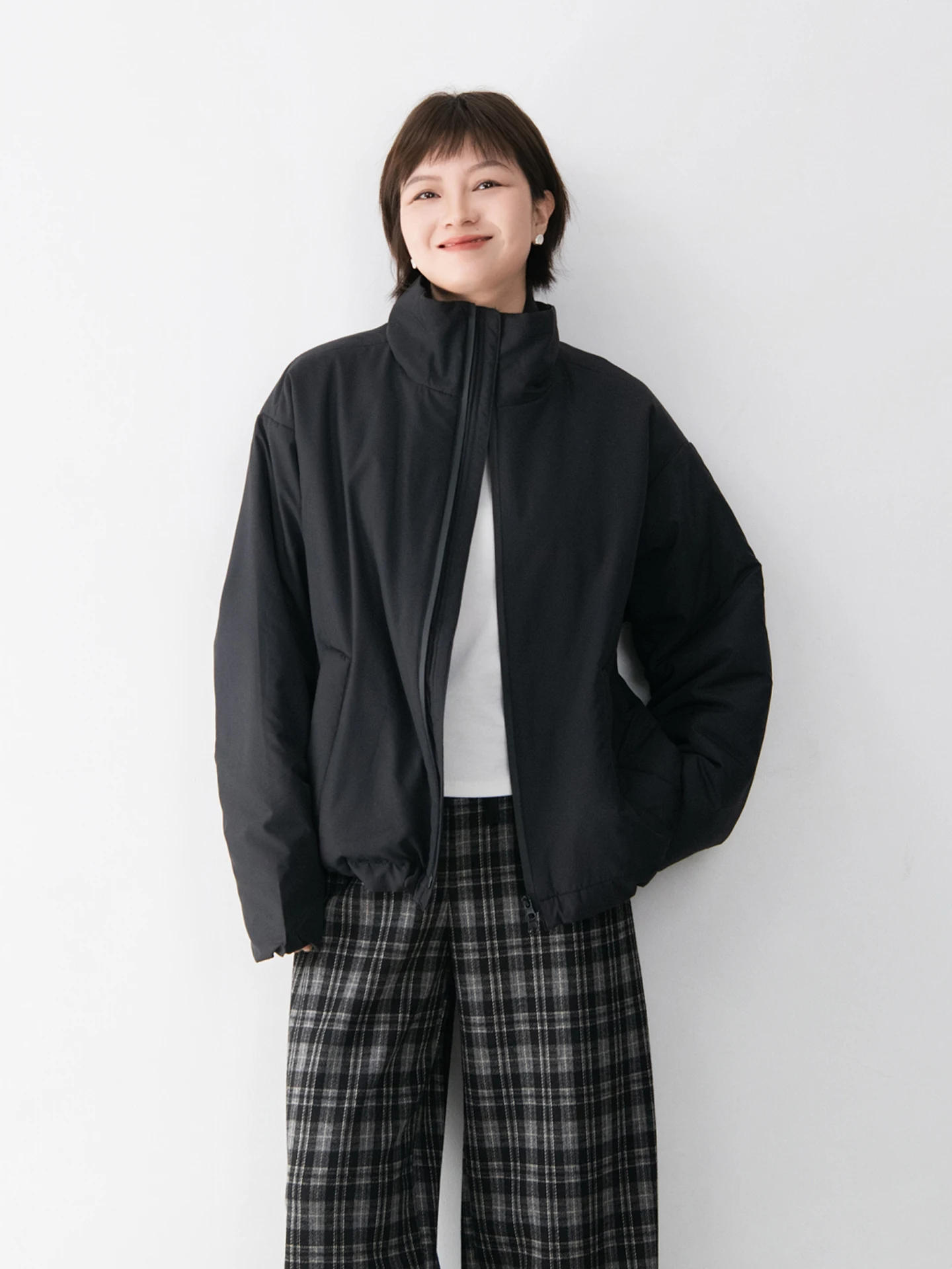 

Ultra Lightweight Ultra Soft Windproof Water Resistant Long Sve Cotton Jaet Women Loose Comfortable Simple Cotton Coat