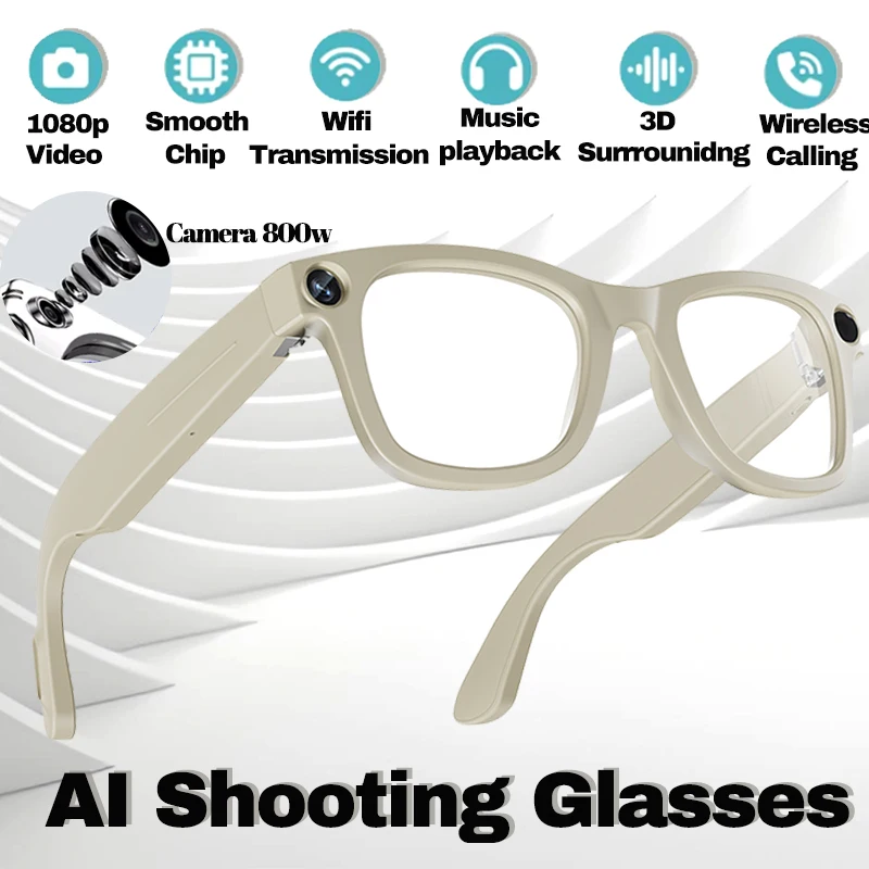 

800w HD New Smart Glasses Wireless Bluetooth Call Hands-Free Talking Music Headset with Speaker Fashion Sunglasses Eyeglasses