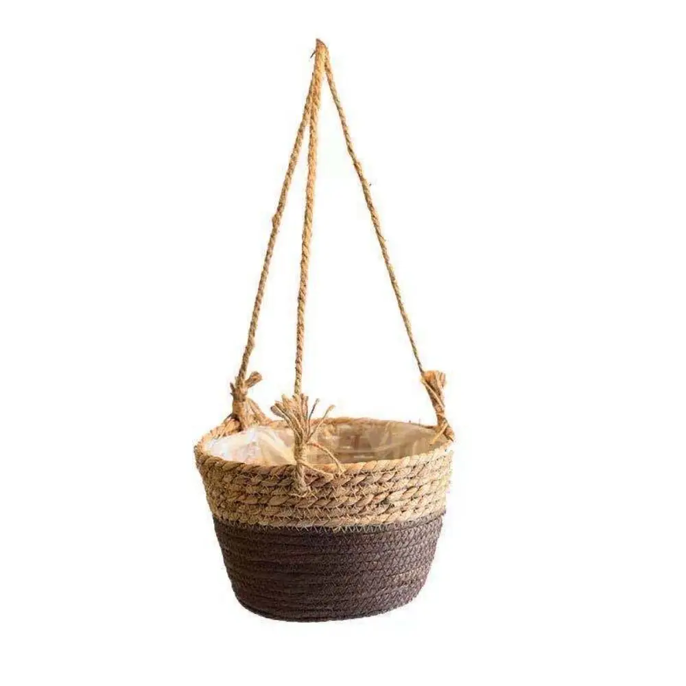 

Chlorophytum Macrame Plant Garden Hanging Planter Jute Rope Indoor Outdoor Flower Pot Holder Woven Storage Basket