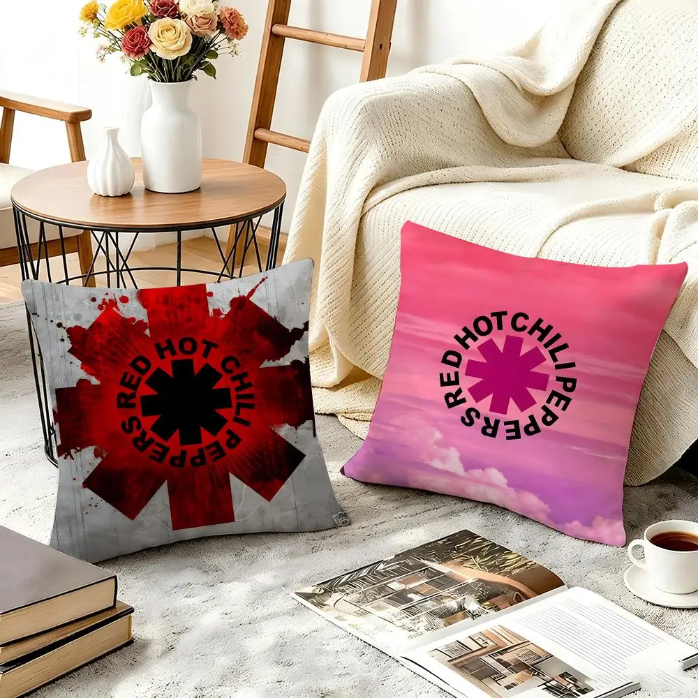Red Hot Chili Peppers Cushion Cover Short Plush Double-sided Print Square Throw Pillow Covers Sofa Home Cushion Decor
