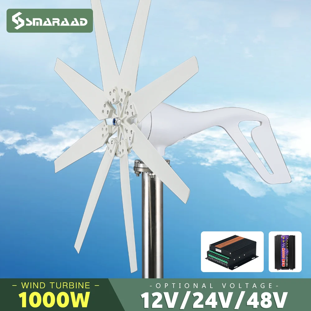 gerador de turbina eolica poder forte dinamo magnetico energia livre saida do inversor para casa horizontal 1000w 1kw 24v 12v 220v 01