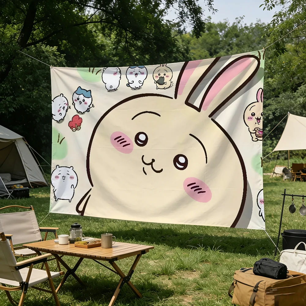 Cartoon C-Chiikawa-S Niedliche Flagge für Wohnzimmer, Zuhause, Wohnheim, Dekoration, Wand, Outdoor, Camping, Party, Banner, Geschenke – Detail 11