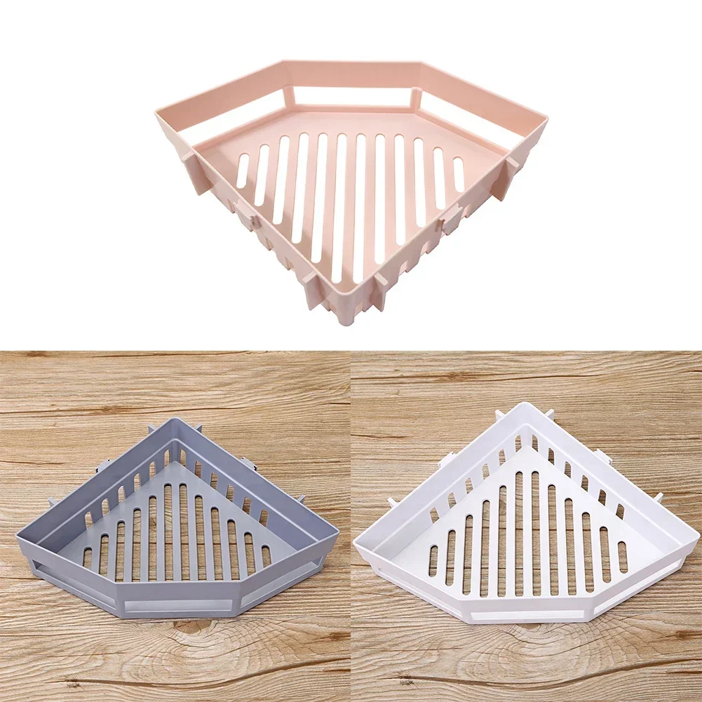 Triangle Bathroom Shelf Organizer Shampoo Gel Storage Basket Bathroom Corner Shower Racks Holder Accessory Plastic