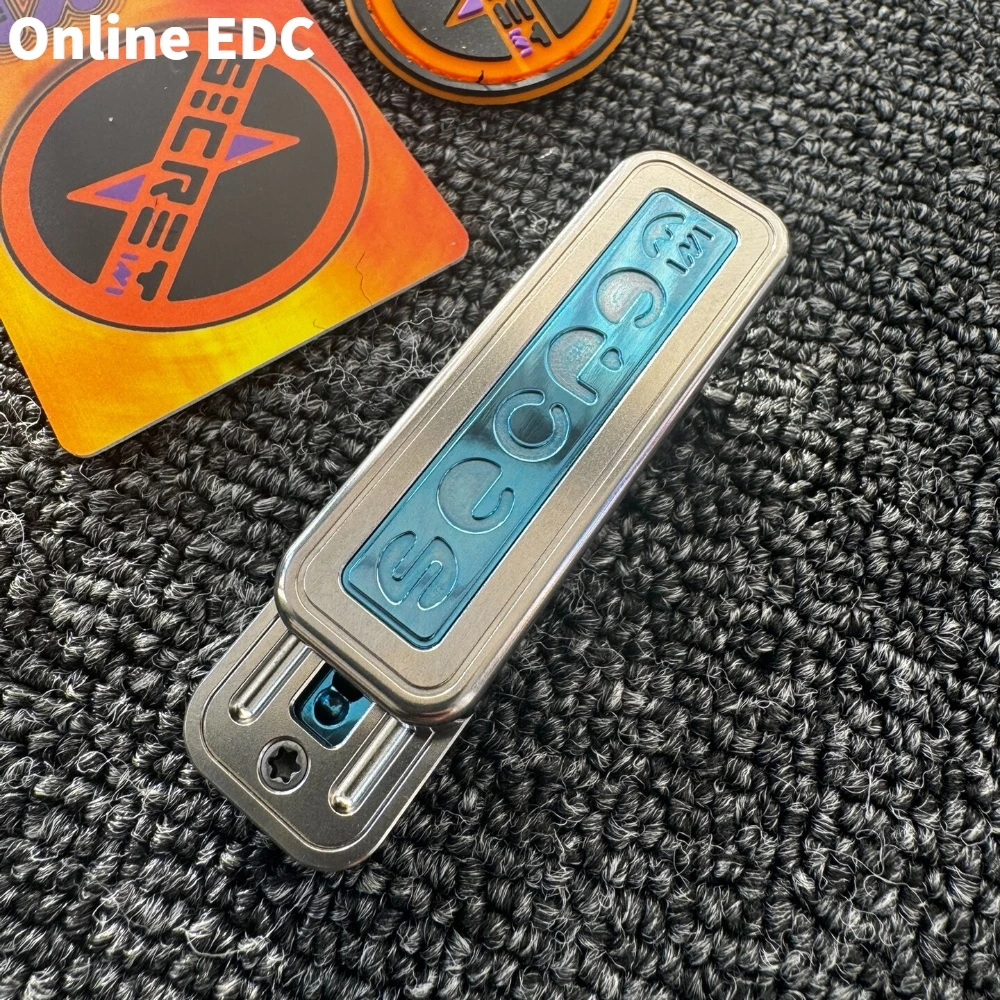 中古 WMEDC シークレット フィジェット スライダー チタン ブルー プッシュ スライダー フィジェット おもちゃ 大人向け ノベルティ おもちゃ 不安解消 ガジェット
