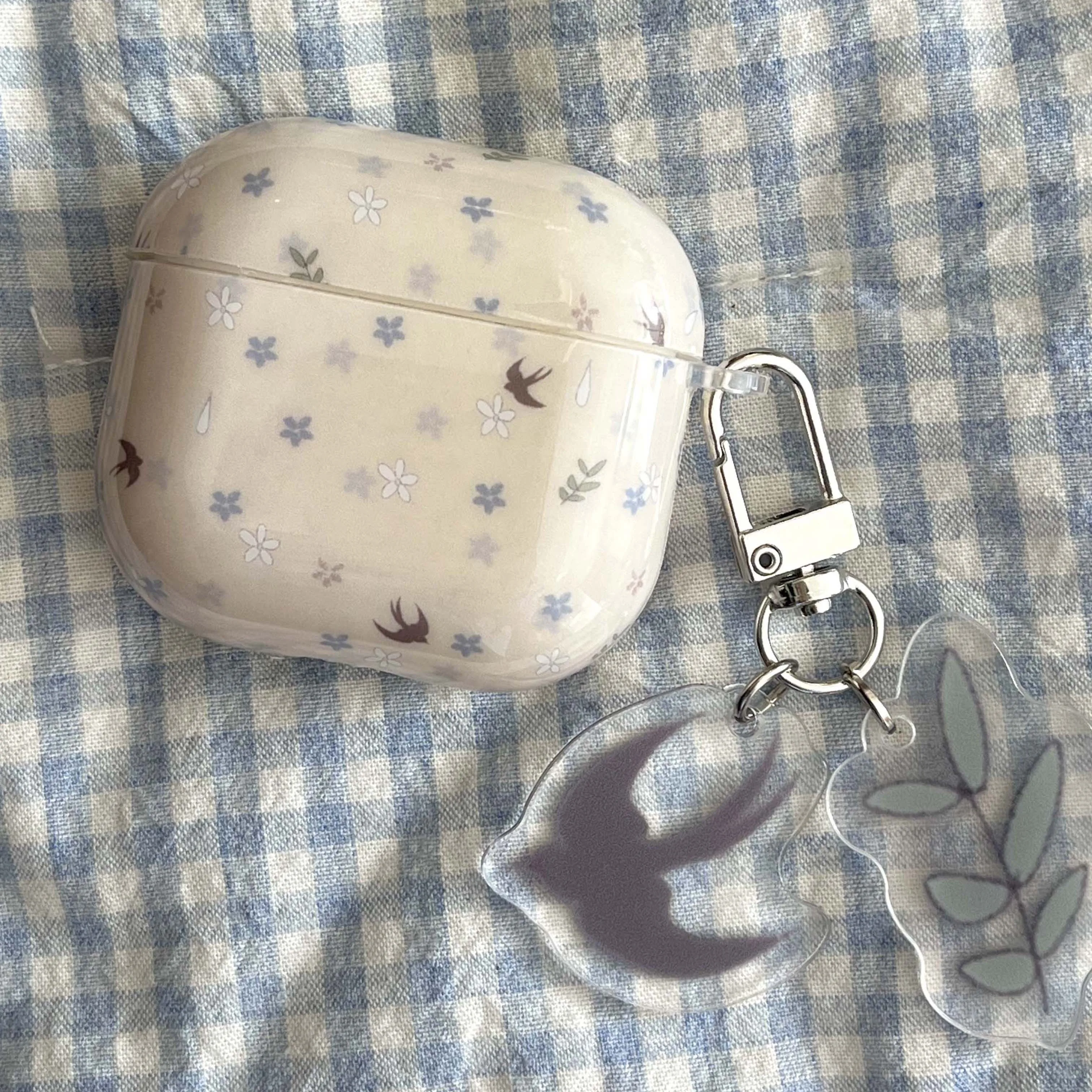 Cartoon flower bird imd shell for apple airpods 4 pro 3 2 2nd 1 earphone case wireless bluetooth charging box cover