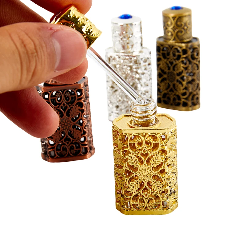 3ml Mini Antiqued Perfume Refillable Bottle Arab Style Essential Oils Atomizer Perfume Spray Bottle Wedding Decoration Gift