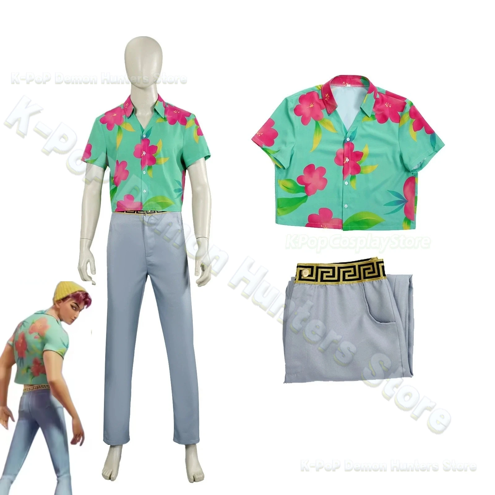 

New Abby Kpop Demon Hunters Cosplay Saja Boys Costume For Men T-shirt Pants Group Idol Roleplay Outfits Halloween Carnival Suit