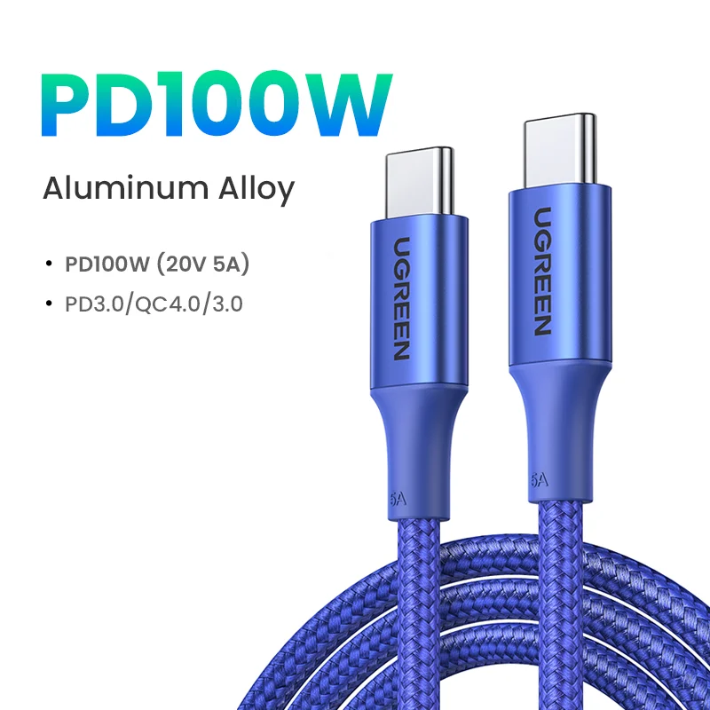 Ugreen Usb Kabel PD100W Usb C Naar Type C Fast Charger Kabel Voor Xiaomi Samsung Macbook Ipad 5A Mobiele Telefoon cord Usb-kabel Type C