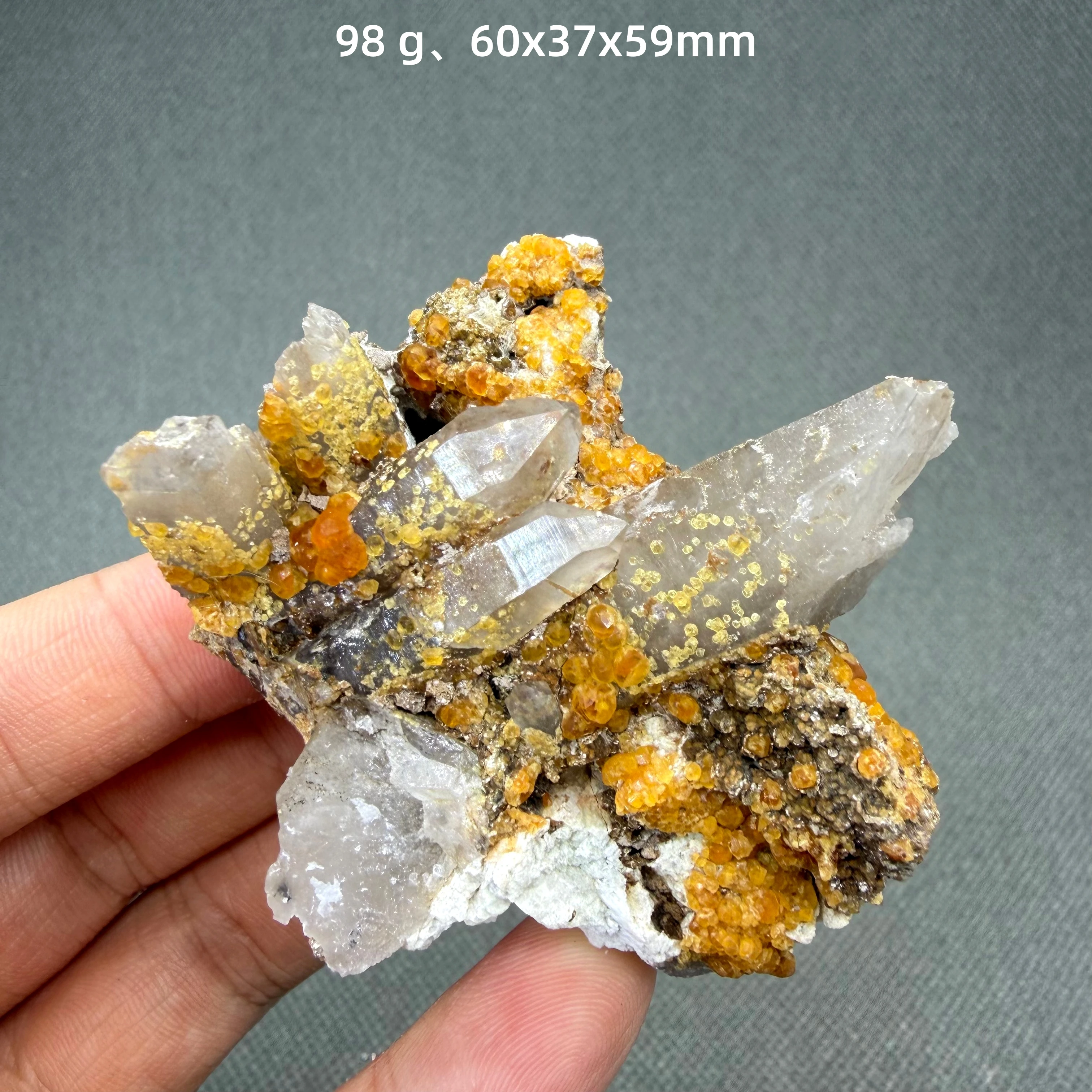 Rare Garnet Quartz Alternating Crystals Mineral Specimen