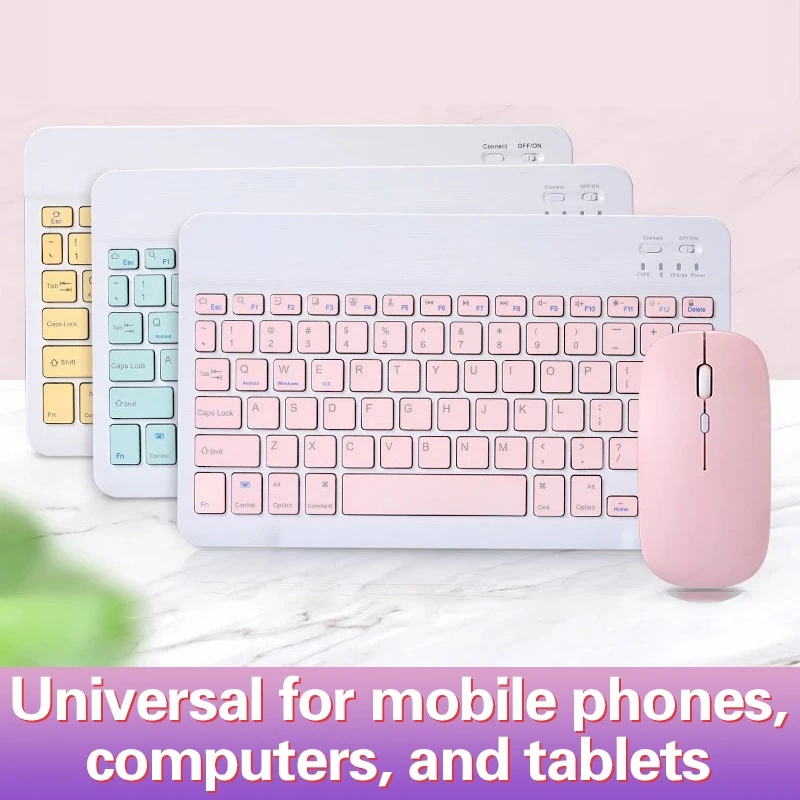 Universal Wireless Bluetooth Keyboard With Leather Case Stand Cover For IPad10 Inch Tablet For IOS Android Windows