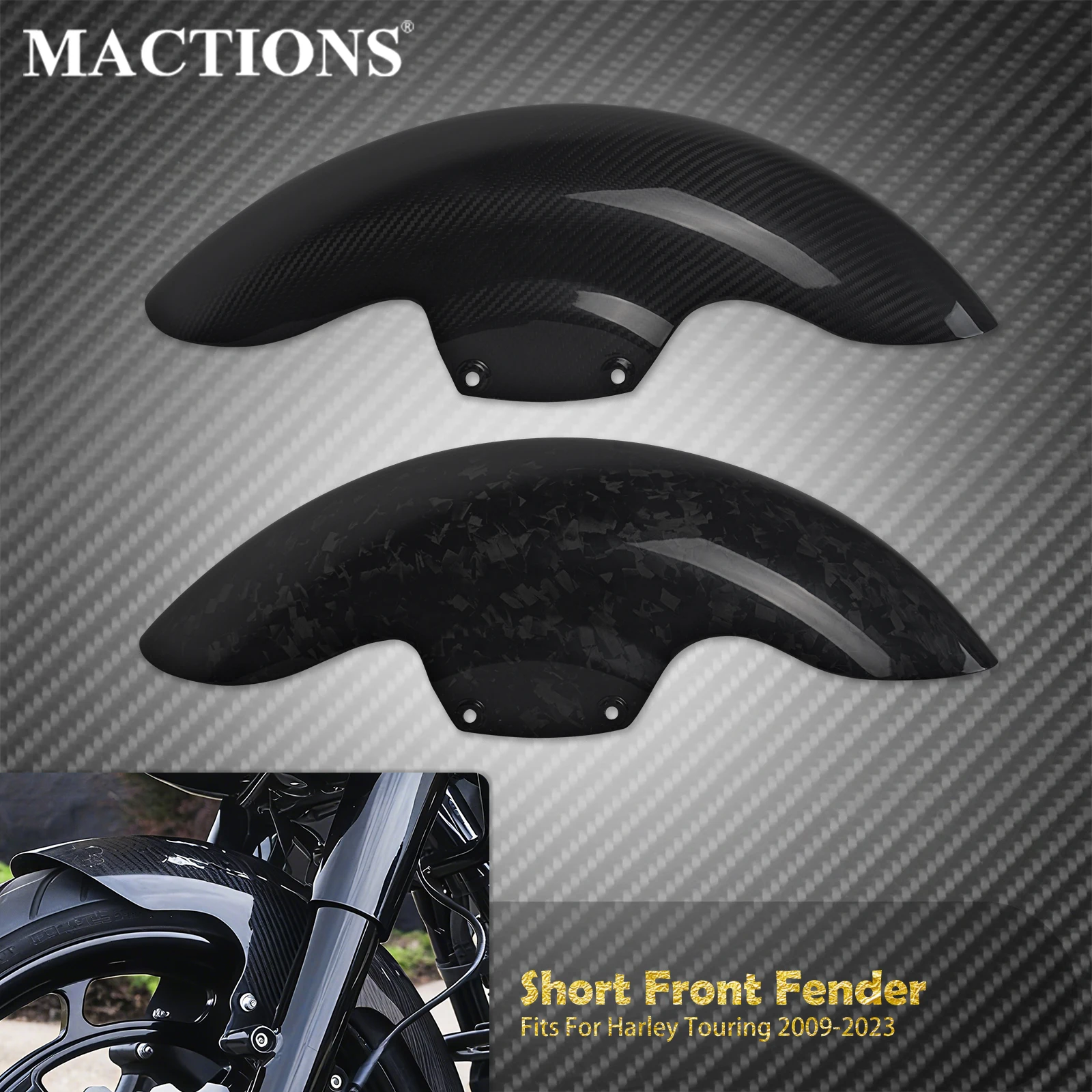 

Motorcycle Front Fender Short Mudguard Wheel Mud Protector Cover For Harley Touring Street Electra Glide Road King FLH 2009-2023