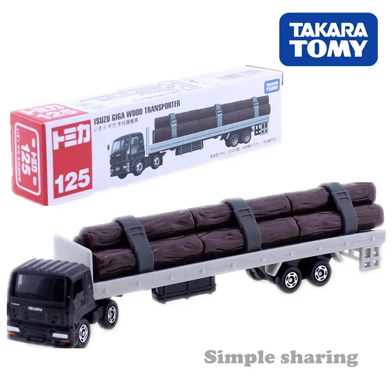 Takara Tomy Long Type Tomica No.125 Isuzu Giga Timber Transporter Metal Alloy Die-casting Car Model Boys Toy Gift Christmas