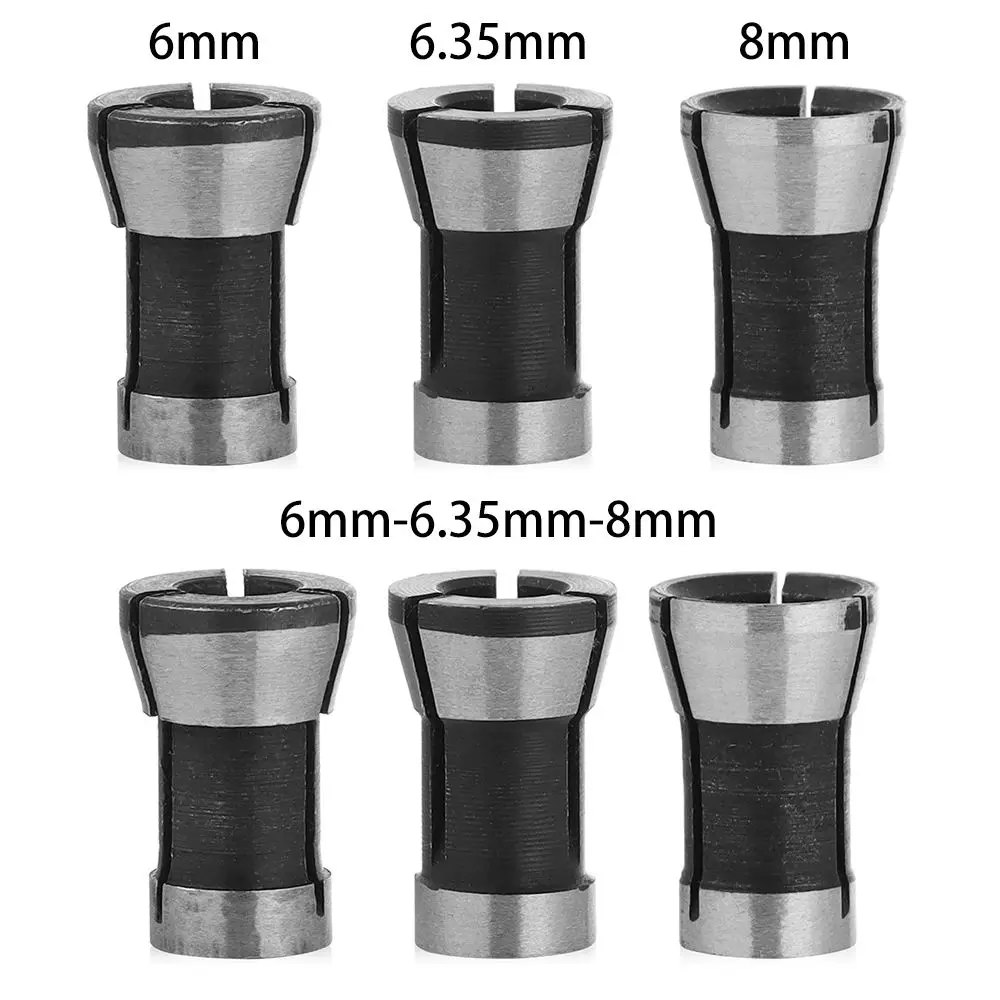 1-3Pcs 6.35mm 8mm 6mm Milling Cutter Accessories Engraving Collet Machine Router Collets Set Chuck